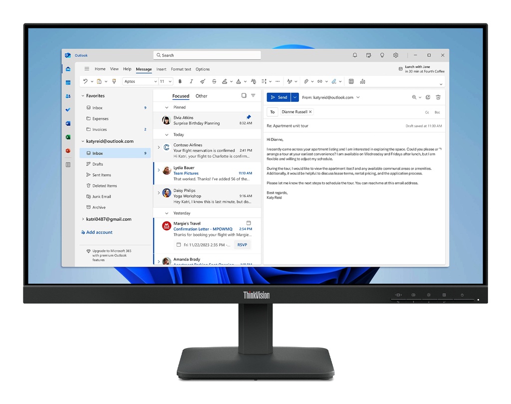 [64B5KAT1EU] Lenovo ThinkVision S24-4e computer monitor 60.5 cm (23.8") 1920 x 1080 pixels Full HD LED Black