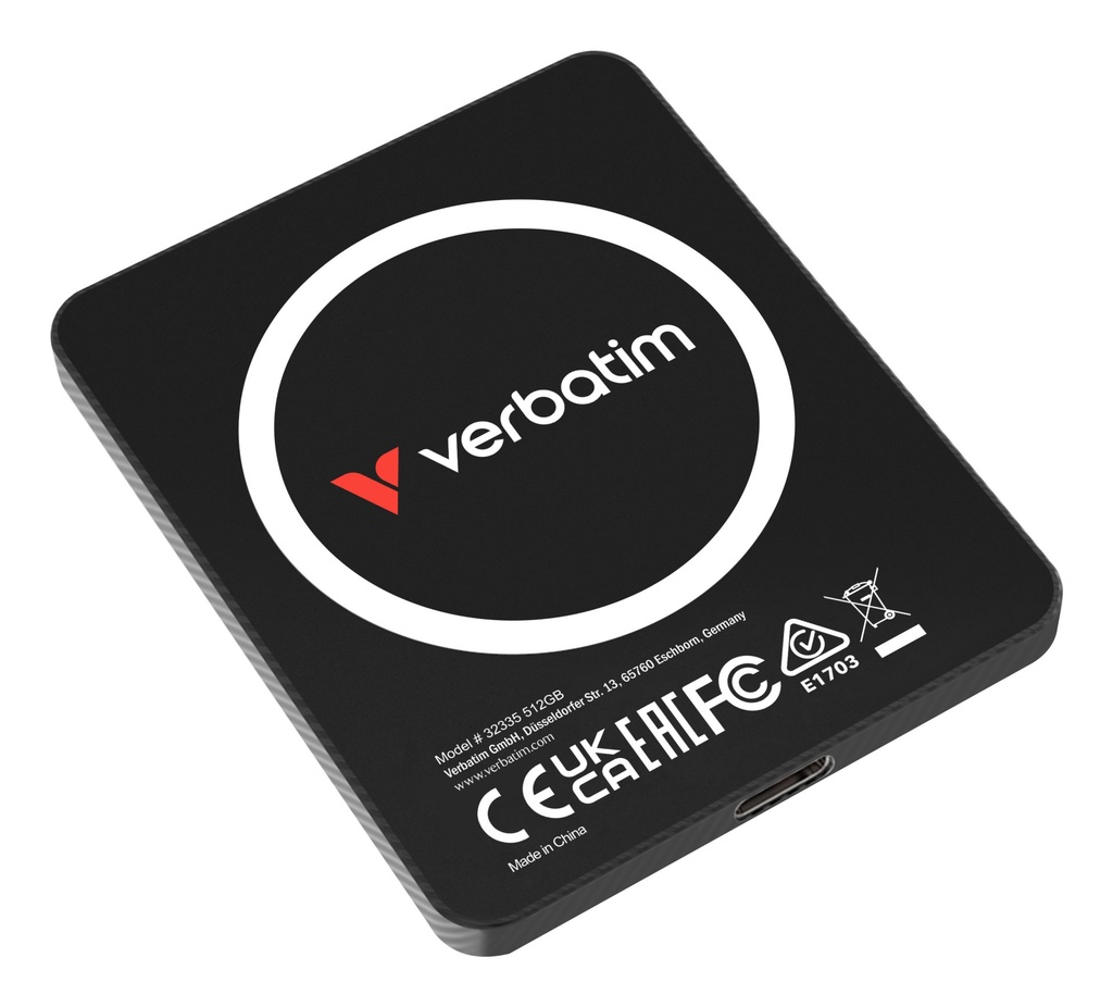 [32335] Verbatim SnapBack Ultra Slim SSD 512GB USB Type-C USB 3.2 Gen 2x2 Black