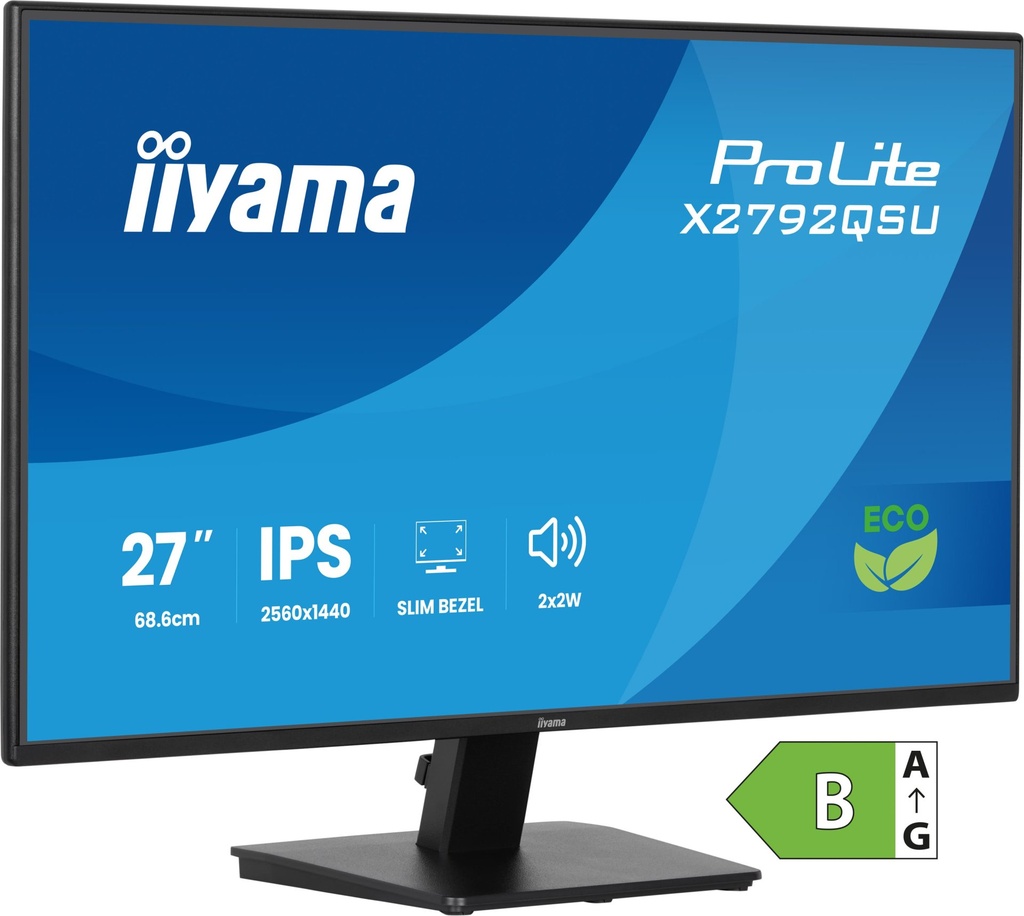 [X2792QSU-B1] iiyama ProLite X2792QSU-B1 computer monitor 68.6 cm (27") 2560 x 1440 pixels Quad HD Black