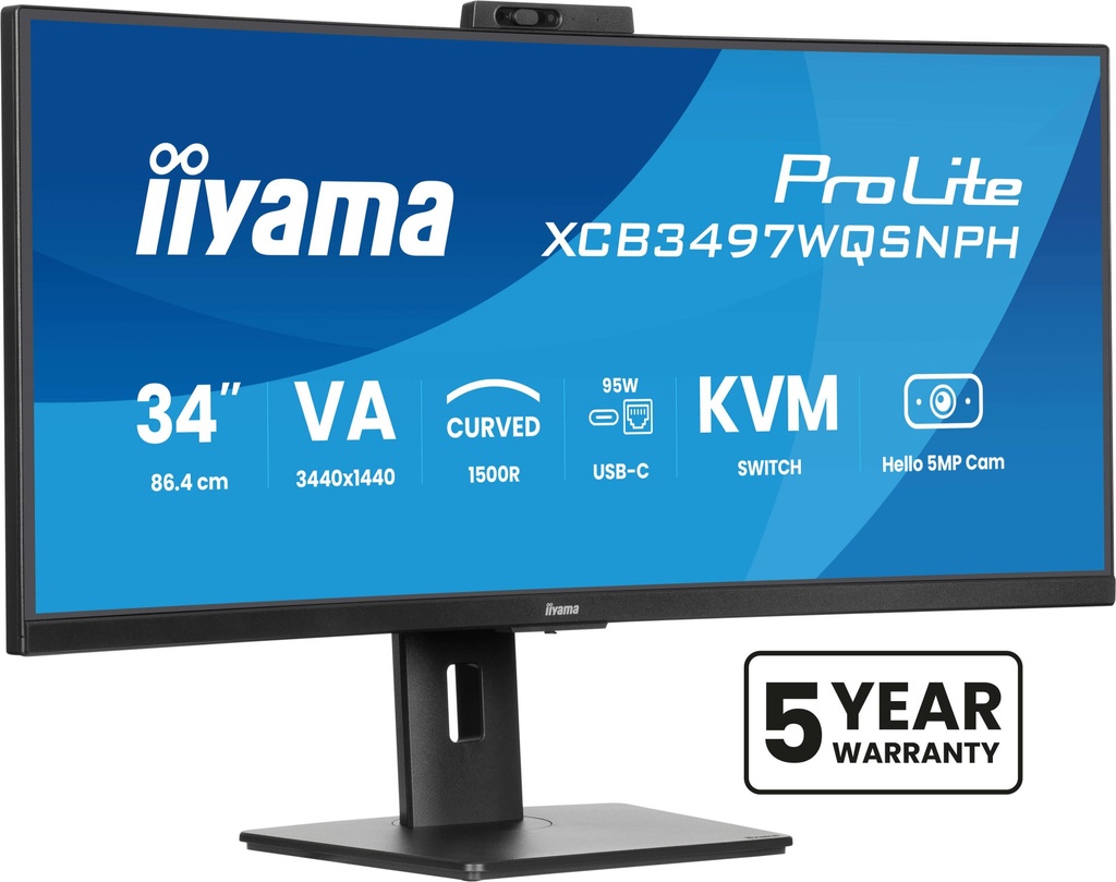 [XCB3497WQSNPH-B1] iiyama ProLite XCB3497WQSNPH-B1 computer monitor 86.4 cm (34") 3440 x 1440 pixels UltraWide Quad HD LED Black