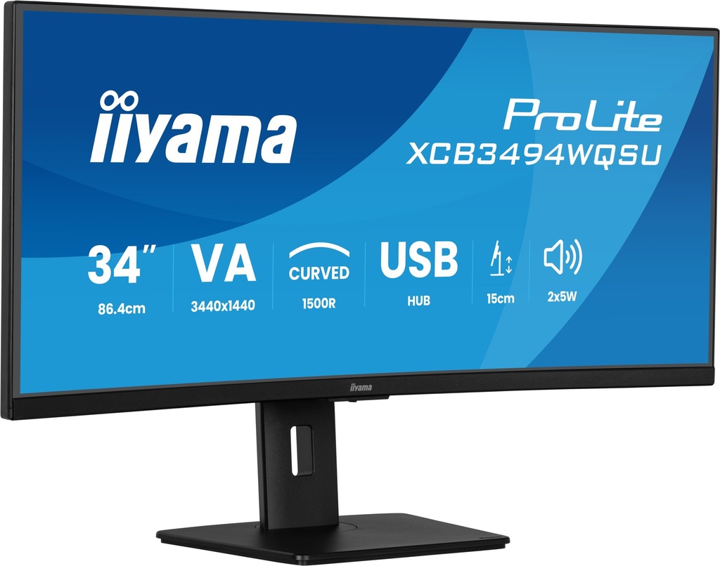 [XCB3494WQSU-B1] iiyama ProLite XCB3494WQSU-B1 computer monitor 86.4 cm (34") 3440 x 1440 pixels UltraWide Quad HD LED Black