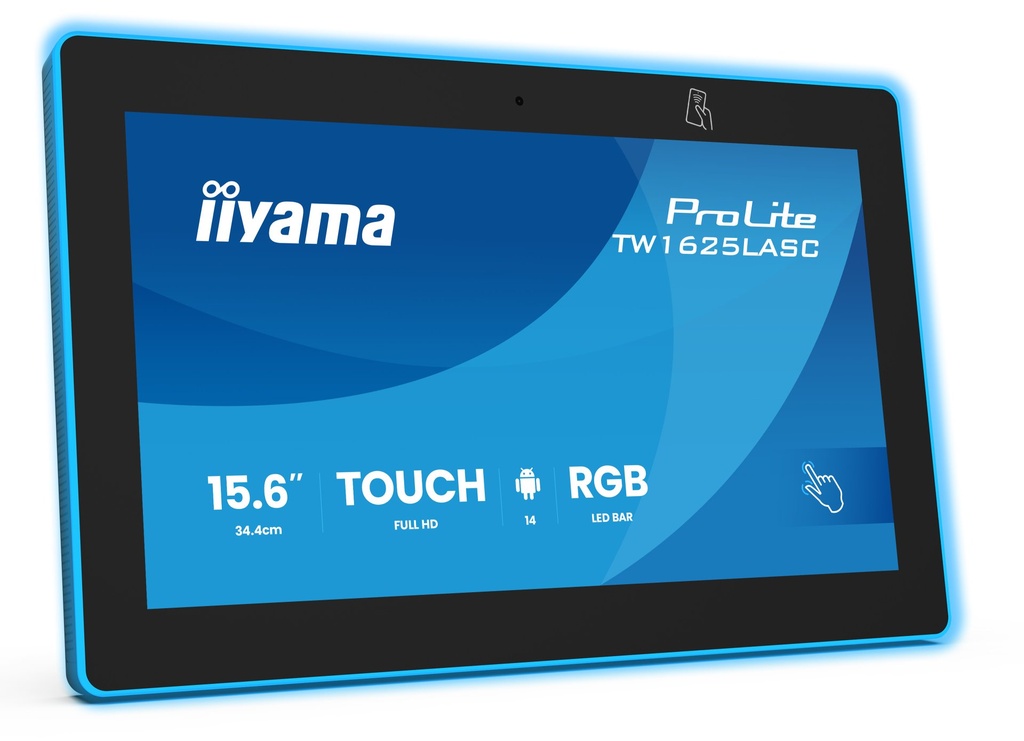 iiyama TW1625LASC-B3PNR espositore per sale riunioni 39,6 cm (15.6") 1920 x 1080 Pixel LED Wi-Fi 6 (802.11ax), Wi-Fi 5 (802.11ac), Wi-Fi 4 (802.11n), 802.11g, 802.11a, 802.11b Nero Bluetooth