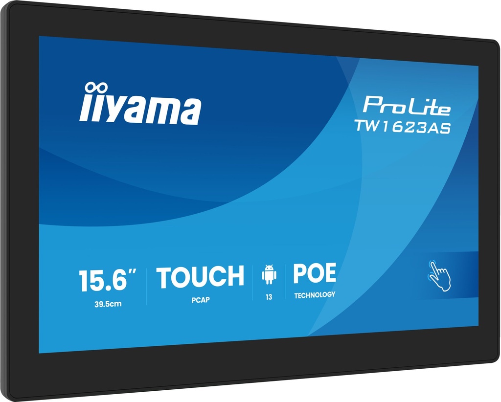 [TW1623AS-B3P] iiyama TW1623AS-B3P computer monitor 39.6 cm (15.6") 1920 x 1080 pixels Full HD LED Touchscreen Black