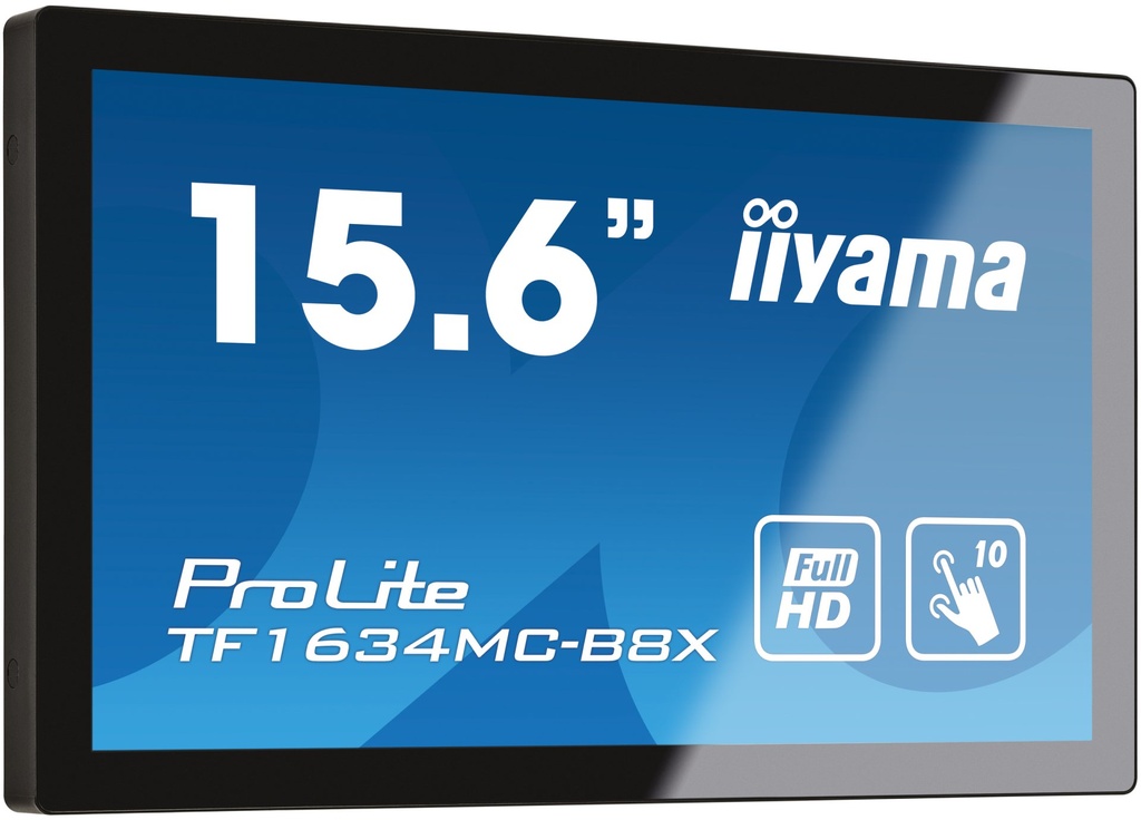 [TF1634MC-B8X] iiyama ProLite TF1634MC-B8X computer monitor 39.6 cm (15.6") 1920 x 1080 pixels Full HD LED Touchscreen Multi-user Black