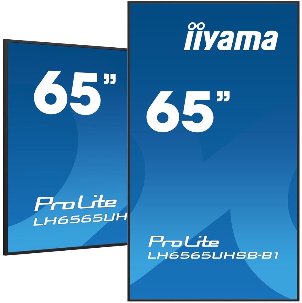 [LH6565UHSB-B1] iiyama LH6565UHSB-B1 visualizzatore di messaggi Design chiosco 163,8 cm (64.5") LED Wi-Fi 800 cd/m² 4K Ultra HD Nero Processore integrato Android 11 24/7