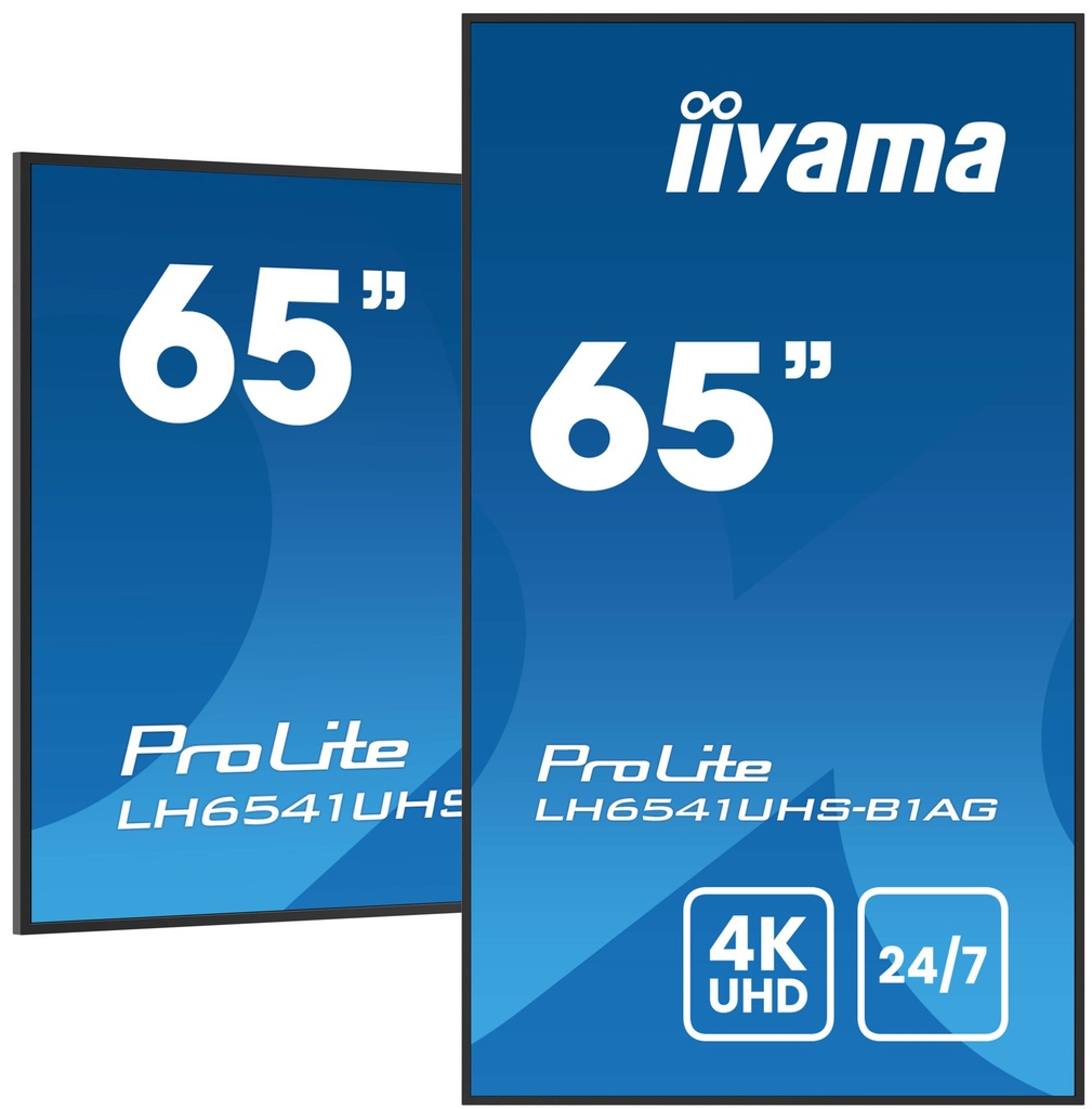 iiyama LH6541UHS-B1AG visualizzatore di messaggi 163,8 cm (64.5") LCD 500 cd/m² 4K Ultra HD Nero 24/7