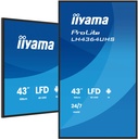 iiyama LH4364UHS-B1AG visualizzatore di messaggi Pannello piatto per segnaletica digitale 109,2 cm (43") LED Wi-Fi 500 cd/m² 4K Ultra HD Nero Processore integrato Android 24/7