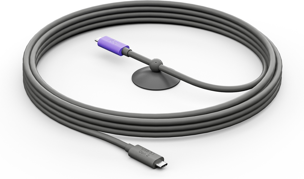 [952-000195] Logitech 952-000195 cavo USB USB 3.2 Gen 2 (3.1 Gen 2) 5 m USB C Grafite, Viola