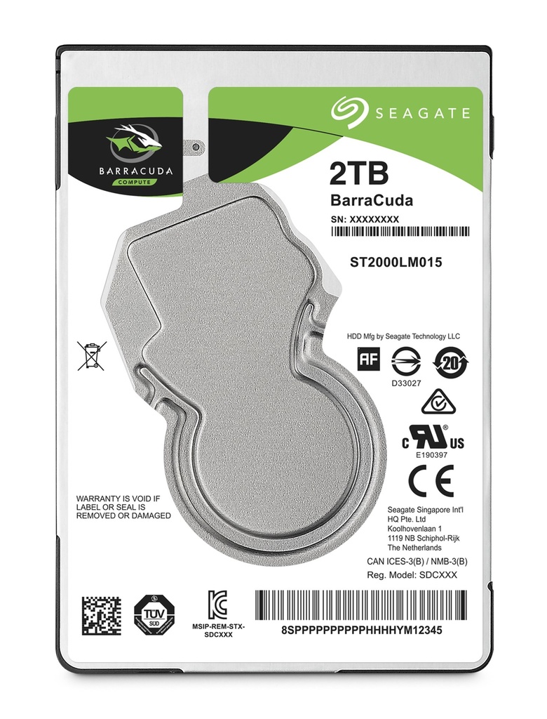 [ST2000LM015] Seagate Barracuda 2.5" disco rigido interno 2 TB 5400 Giri/min 128 MB 2.5" Serial ATA III