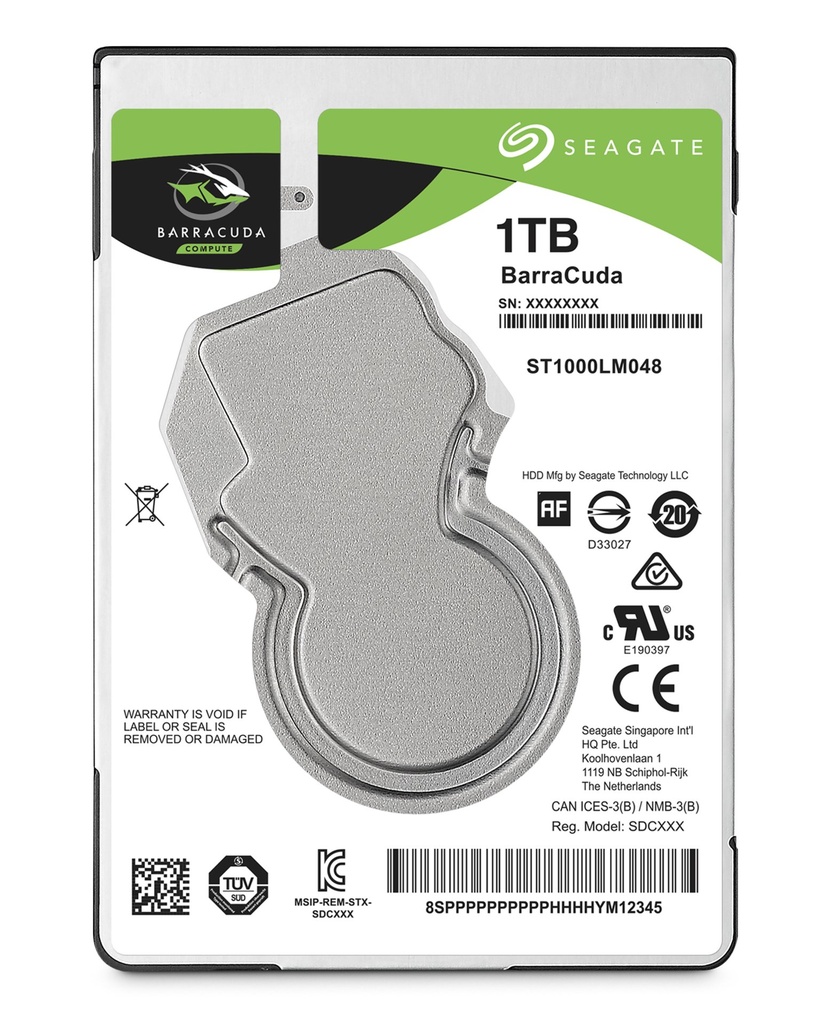 [ST1000LM048] Seagate Barracuda 2.5" disco rigido interno 1 TB 5400 Giri/min 128 MB 2.5" Serial ATA III