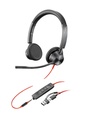 HP Poly Cuffie stereo Poly Blackwire 3325 con connettore USB-C + spina da 3,5 mm + adattatore USB-C/A