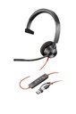 HP Poly Cuffie monoaurali Poly Blackwire 3310 con connettore USB-C + adattatore USB-C/A