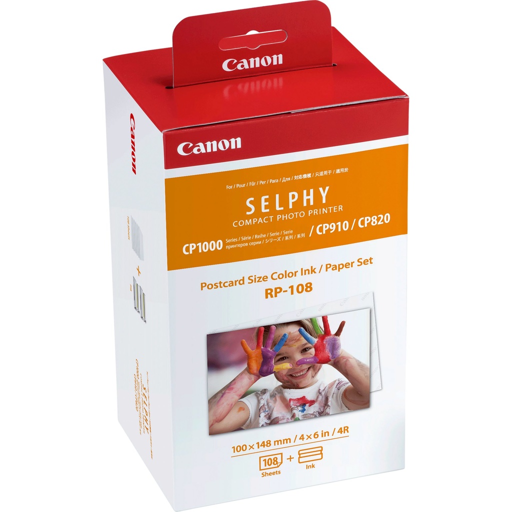 ORIGINAL Canon Value Pack differenti colori RP-108 Photo 8568B001 ~108 Seiten 100 x 148 mm, 108 fogli, 2 cartucce colorate