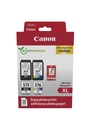 ORIGINAL Canon Value Pack nero / differenti colori / Bianco PG-575XL+CL-576XL + 10x15 cm Fotopapier 50 Blatt ~700 Seiten