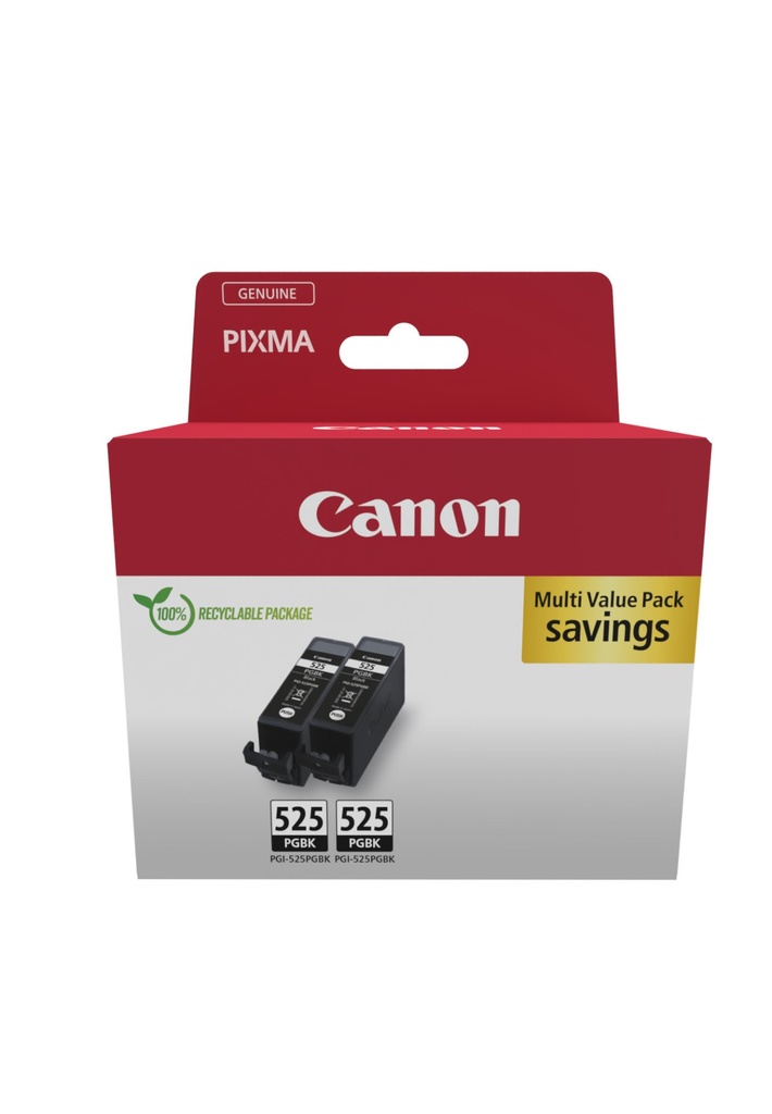 ORIGINAL Canon Multipack nero PGI-525 PGBK Twin 4529B017 ~646 Seiten