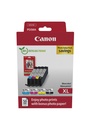 ORIGINAL Canon Value Pack nero / ciano / magenta / giallo CLI-571 XL + 10x15 cm Fotopapier 50 Blatt ~2885 Seiten